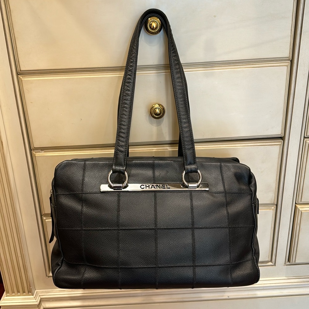 Chanel choco bar shoulder bag , black